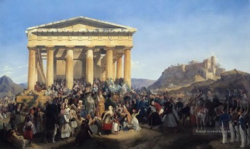 griechisch griechenland Ölbilder verkaufen - Der Einzug von König Othon von Griechenland in Athen Peter von Hess historischen Krieg